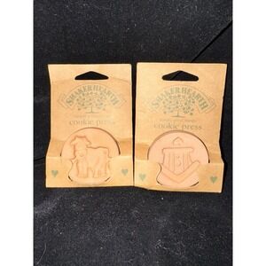 ShakerHearth Cookie Cutter Lot Press Art Pottery Mold Cow and Anchor 2"